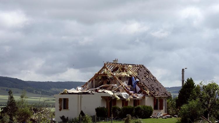 L'une des deux maisons de la commune de Montliot-et-Courcelles touchées par la tornade qui a frappé la Côte-d'Or.