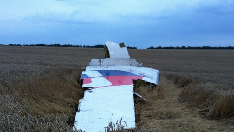Des débris du vol MH17 qui s'est crashé jeudi en Ukraine.