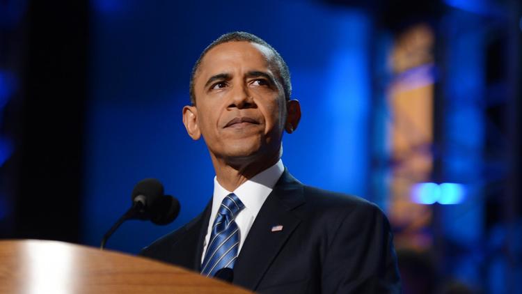 Barack Obama lors de son discours à la Convention démocrate. 