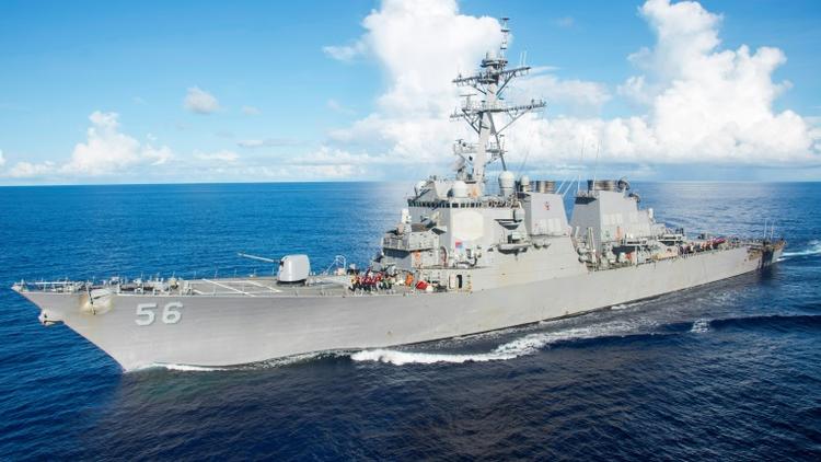 Une photo de la marine américaine montrant le destroyer USS John S. McCain, le 14 juin 2017 [Gavin Shields / US NAVY/AFP/Archives]