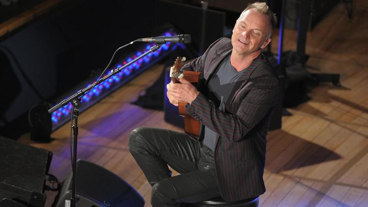 Sting se produit le 24 octobre 2012 lors d'un concert de bienfaisance des Nations Unies à New York [Michael Loccisano / Getty Images/AFP/Archives]