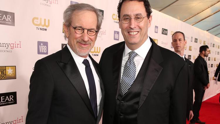 Steven Spielberg et Tony Kushner, le 10 janvier 2013 à  Sante Monica, en Californie [Christopher Polk / Getty Images/AFP]