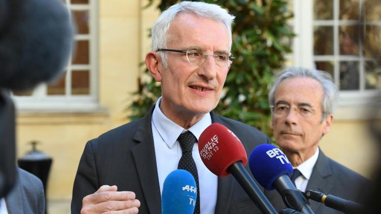 Le patron de la SNCF Guillaume Pepy à l'Hôtel Matignon à Paris, le 7 mai 2018 [Christophe ARCHAMBAULT / AFP/Archives]