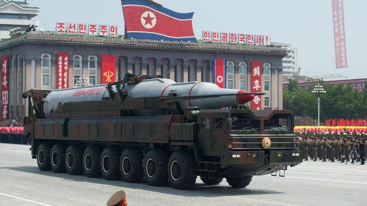 Un missile exhibé lors d'une parade militaire à Pyongyang, en juillet 2013 [Ed Jones / AFP/Archives]