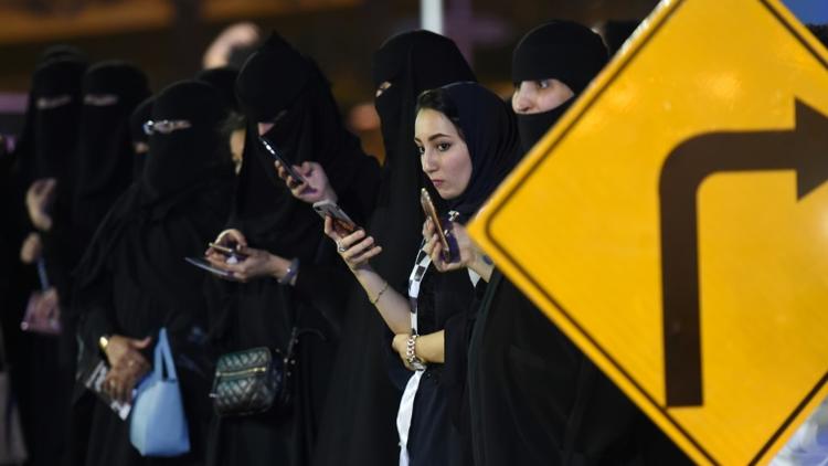 Des Saoudiennes assistent à un cours de conduite à Riyad, le 21 juin 2018 [FAYEZ NURELDINE / AFP/Archives]