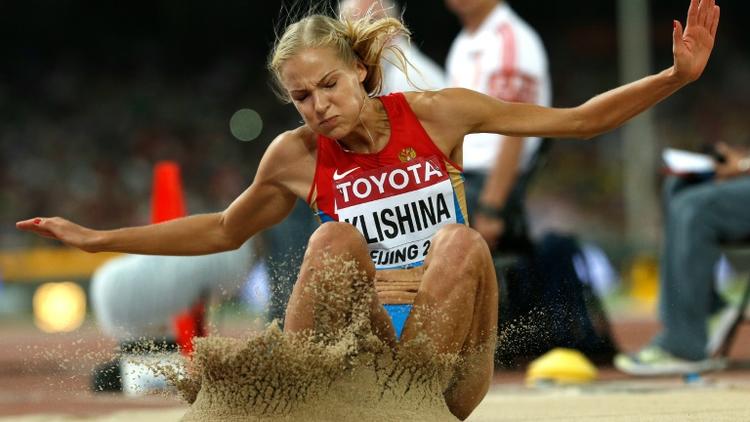 La Russe Darya Klishina lors de l'épreuve du saut en longueur aux Mondiaux d'athlétisme à Pékin, le 28 août 2015   [ADRIAN DENNIS / AFP/Archives]