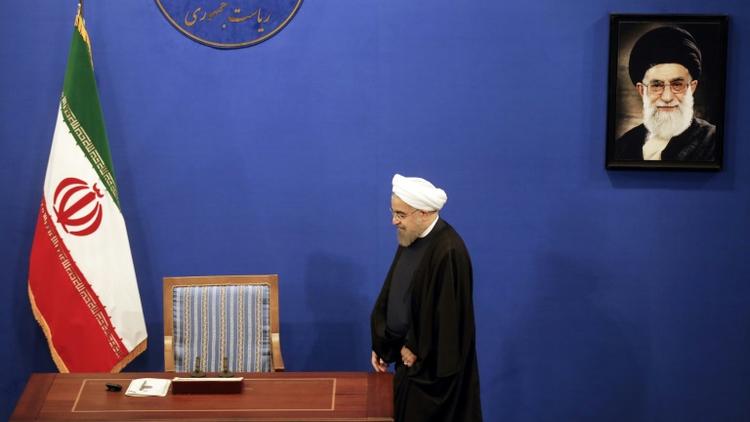Le président iranien Hassan Rohani, à Téhéran, le 17 janvier 2017 [ATTA KENARE / AFP/Archives]