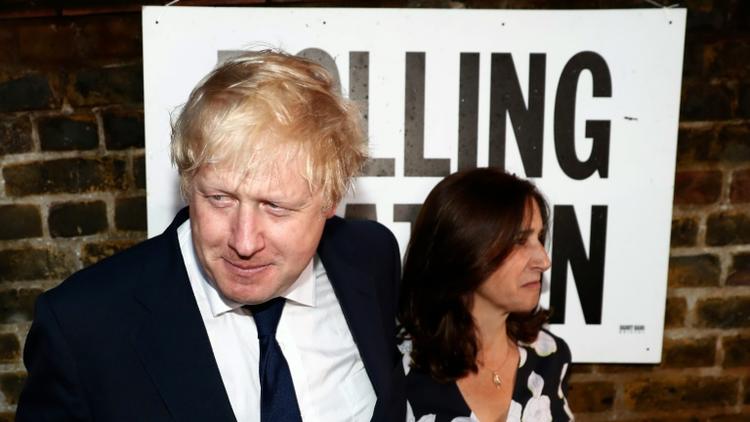 Boris Johnson et sa femme Marina Wheeler à leur arrivée au bureau de vote le 23 juin 2016 à Londres [ODD ANDERSEN / AFP]