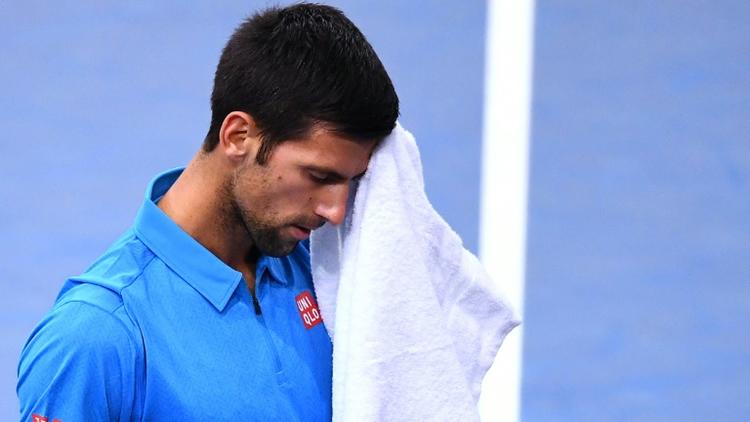 Le Serbe Novak Djokovic lors de son quart de finale perdu à Paris-Bercy face au Croate Marin Cilic, le 4 novembre 2016 [FRANCK FIFE / AFP]