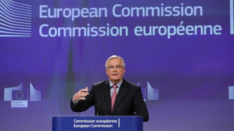 Le négociateur de l'UE pour le Brexit, Michel Barnier, pendant une conférence de presse à Bruxelles le 28 février 2018 [Aris Oikonomou / AFP]