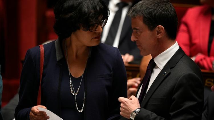 Myriam El Khomri et Manuel Valls à l'Assemblée nationale le 11 mai 2016 [MARTIN BUREAU / AFP/Archives]