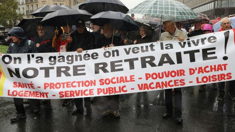 Manifestation contre la réforme de retraites à Paris le 8 octobre 2019 [JACQUES DEMARTHON / AFP]