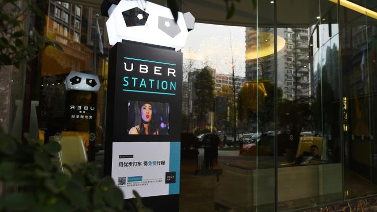 Une station Uber en face d'un hôtel à Chengdu, au sud-ouest de la Chine, le 20 mars 2016 [GREG BAKER / AFP/Archives]