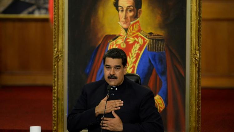 Le président vénézuélien Nicolas Maduro, le 17 octobre 2017 à Caracas [FEDERICO PARRA / AFP/Archives]