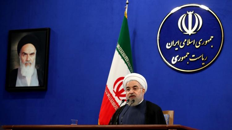 Le président iranien Hassan Rohani lors d'une conférence de presse à Téhéran le 29 août 2015 [ATTA KENARE / AFP/Archives]