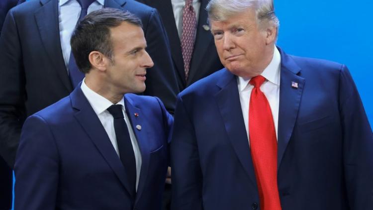 Les présidents français et américain Emmanuel Macron et Donald Trump lors du G20 à Buenos Aires, le 30 novembre 2018 [Ludovic MARIN / AFP]