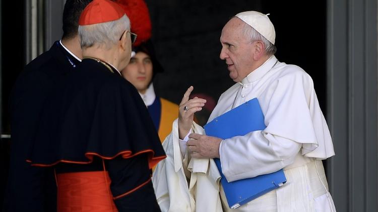Le pape François lors du synode sur la famille le 23 octobre 2015 au Vatican [FILIPPO MONTEFORTE / AFP]