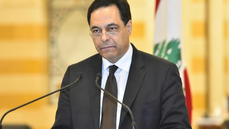 Le Premier ministre libanais Hassan Diab annonce la démission du gouvernement, à Beyrouth le 10 août 2020 [Handout / DALATI AND NOHRA/AFP]