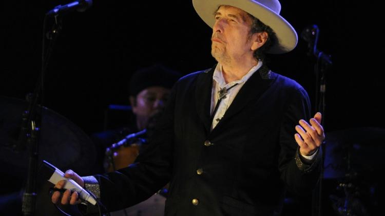 Le chanteur américain Bob Dylan en concert lors du Festival des Vieilles Charrues, le 22 juillet 2012 à Carhaix-Plouguer, dans l'ouest de la France [FRED TANNEAU / AFP/Archives]
