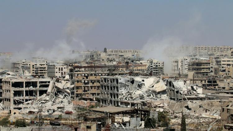 Un quartier de la périphérie d'Alep après une opération de l'armée syrienne contre les rebelles, le 26 juillet 2016 [GEORGE OURFALIAN / AFP]