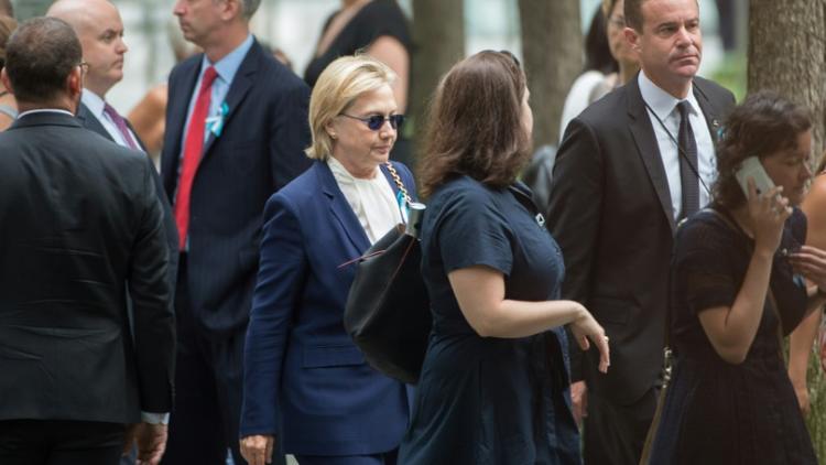  Hillary Clinton aux cérémonies marquant le 15e anniversaire des attaques du 11 septembre 2001, le 11 septembre 2016 à New York [Bryan R. Smith / AFP]