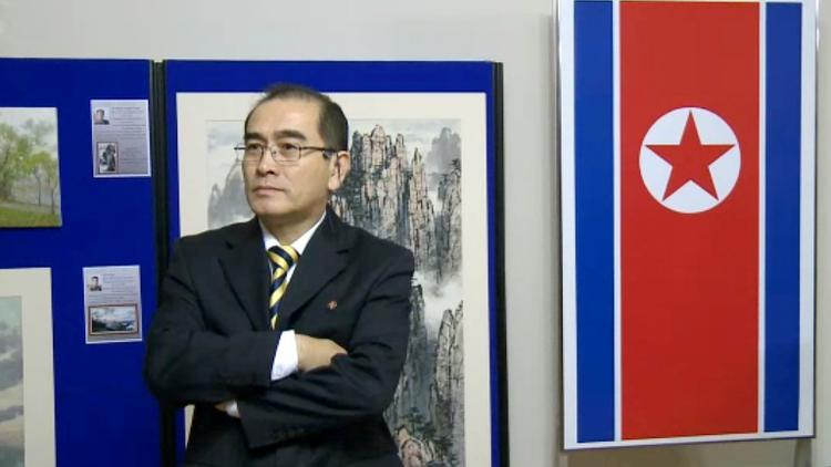 Thae Yong-ho, alors ambassadeur adjoint de Corée du Nord en Grande-Bretagne, filmé le 3 novembre 2014 à Londres par l'AFPTV [Katie SCHUBAUER / AFP/Archives]