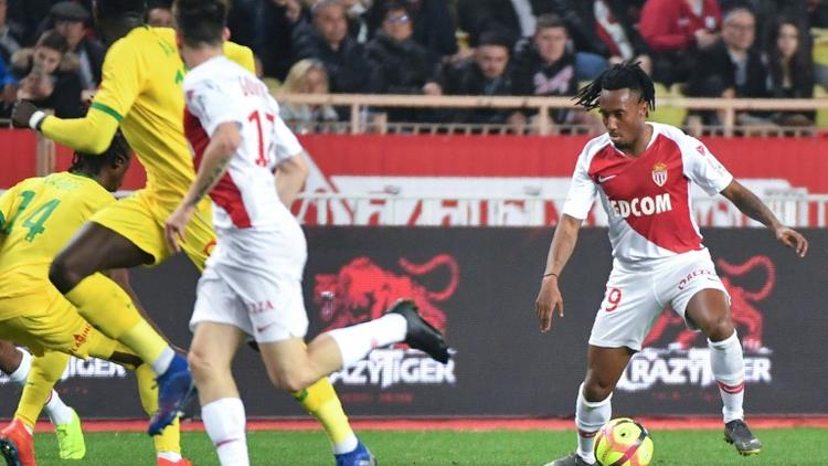 Le milieu de terrain de Monaco Gelson Martins buteur lors de la victoire 1-0 à domicile face à Nantes le 16 février 2019 [YANN COATSALIOU / AFP]