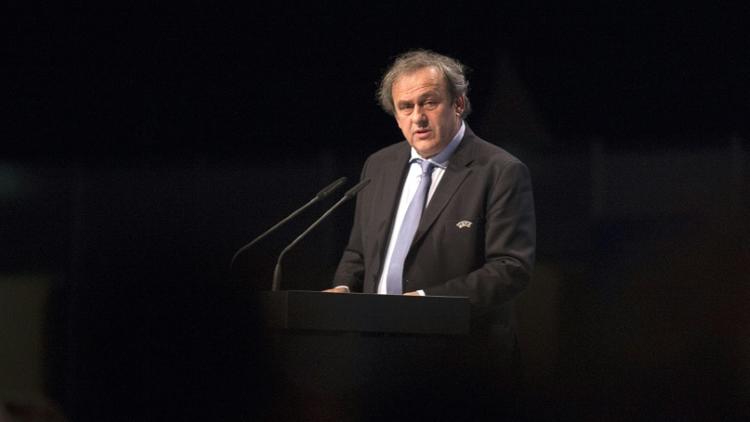 Le président de l'UEFA Michel Platini le 24 mars 2015 à Vienne [JOE KLAMAR / AFP/Archives]