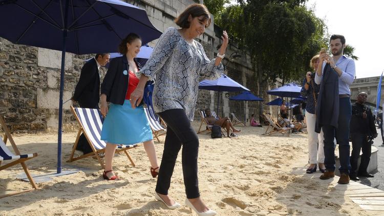 La maire de Paris Anne Hidalgo le jour de l'ouverture de la 13e édition de Paris plages le 19 juillet 2014 [Bertrand Guay / AFP/Archives]