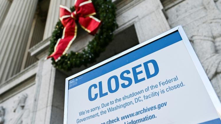 Les Archives nationales sont fermées à Washington à cause du "shutdown", le 22 décembre 2018 [ANDREW CABALLERO-REYNOLDS / AFP]