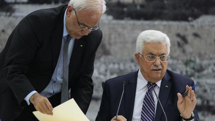 Le président palestinien Mahmmoud Abbas le 1er avril 2014 à  Ramallah  [Abbas Momani / AFP/Archives]