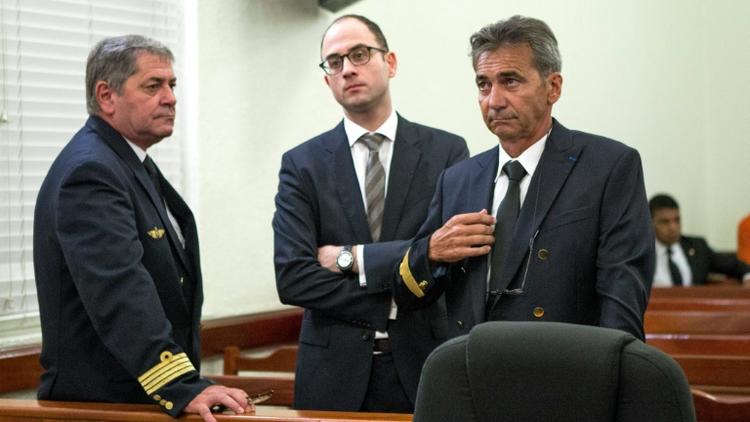 Jean Pascal Fauret (g) et Bruno Odos (d) au tribunal le 9 mars 2015 à Saint-Domingue  [ERIKA SANTELICES / AFP/Archives]