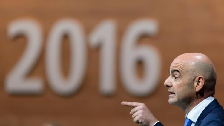Gianni Infantino, en tête du 1er tour de l'élection présidentielle Fifa, lors du congrès extraordinaire de la Fifa, le 26 février 2016 à Zurich    [FABRICE COFFRINI / AFP]