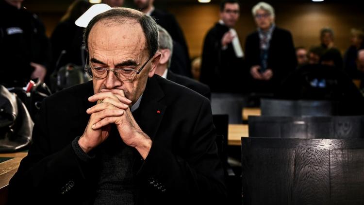 Le cardinal Philippe Barbarin à son procès, à Lyon, le 7 janvier 2019 [JEFF PACHOUD / AFP]