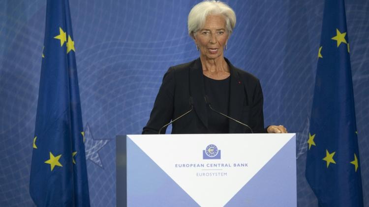 Christine Lagarde prend la présidence de la Banque centrale européenne (BCE), le 28 octobre 2019 à Francfort, en Allemagne [Boris Roessler / POOL/AFP/Archives]