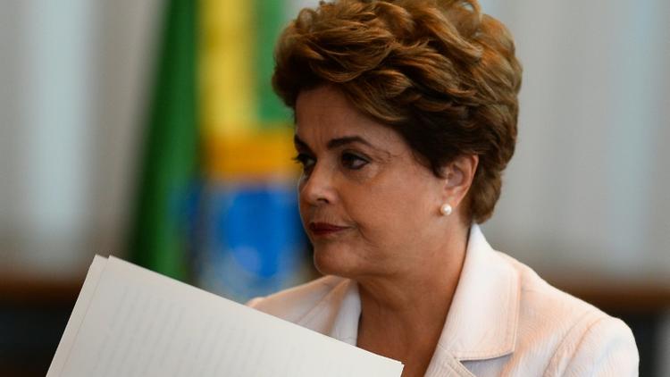 La présidente brésilienne Dilma Rousseff, actuellement suspendue, au Palais de l'Alvorada à Brasilia, le 16 août 2016 [ANDRESSA ANHOLETE / AFP]