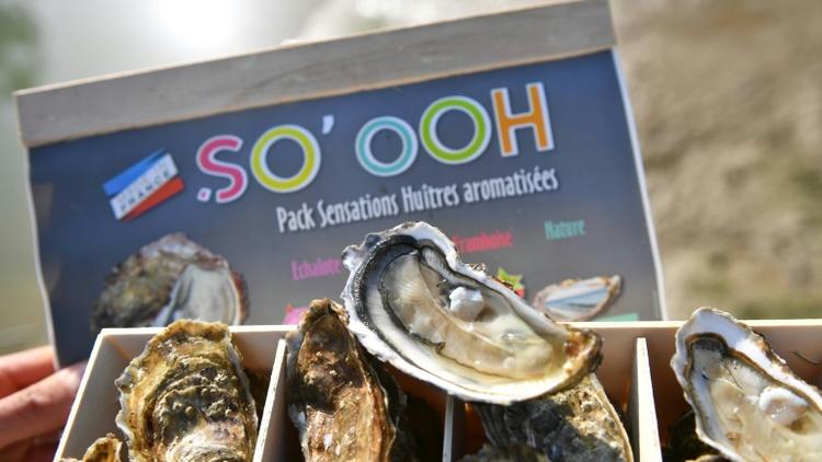 Les huîtres aromatisées de la société So'ooh, à Marennes, le 30 octobre 2017 [XAVIER LEOTY / AFP/Archives]