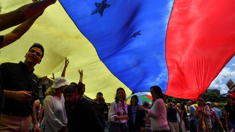 Des opposants à Nicolas Maduro manifestent le 30 janvier 2019 à Caracas [Yuri CORTEZ / AFP]