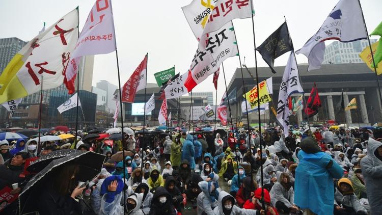 Manifestation le 26 novembre 2016 à Séoul pour réclamer la démission de la présidente Park Geun-Hye  [JUNG Yeon-Je / AFP]