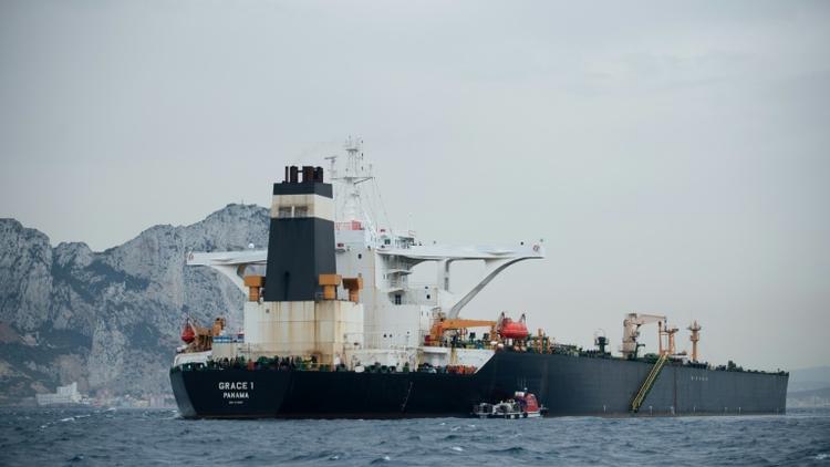 Le supertanker Grace 1 au large de Gibraltar, le 6 juillet 2019 [JORGE GUERRERO / AFP/Archives]