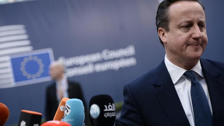 Le Premier ministre britannique, David Cameron, lors d'un sommet de l'UE sur le "Brexit", le 19 février 2016 à Bruxelles [STEPHANE DE SAKUTIN / AFP/Archives]