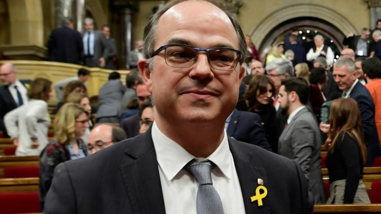 Jordi Turull n'a pas réussi à se faire élire au parlement catalan, à Barcelone le 22 mars  2018 [LLUIS GENE / AFP]