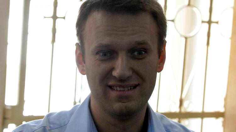 Alexeï Navalny au tribunal le 24 avril 2014 à Moscou [Vasily Maximov / AFP]