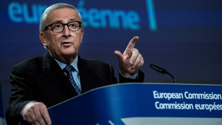 Le Luxembourgeois Jean-Claude Juncker lors de sa dernière conférence de presse au siège de la Commission européenne à Bruxelles, le 29 novembre 2019 [Kenzo TRIBOUILLARD / AFP]