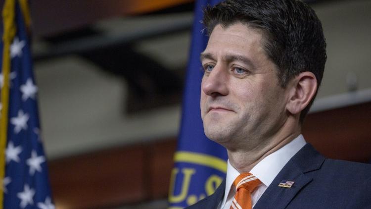 Le président de la Chambre des représentants Paul Ryan s'exprime devant la presse au Congrès américain le 17 janvier 2018 [TASOS KATOPODIS / GETTY IMAGES NORTH AMERICA/AFP]