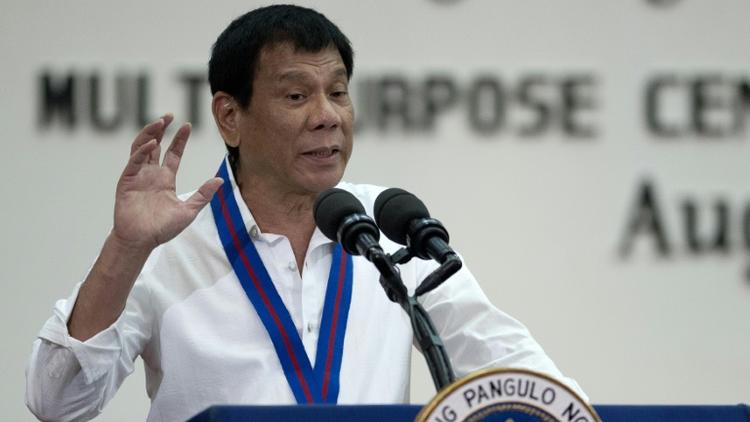 Le président philippin Rodrigo Duterte à Manille, le 17 août 2016 [NOEL CELIS / AFP/Archives]