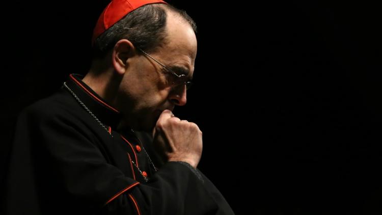 L'archevêque de Lyon, le cardinal Philippe Barbarin, lors d'une prière à l'église Saint-Joseph, à Erbil en Irak, le 6 décembre 2014 [Safin Hamed / AFP/Archives]