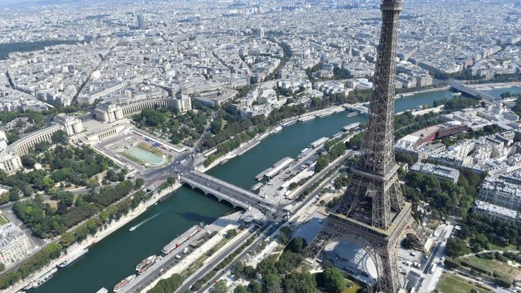 Vue aérienne de la tour Eiffel, le 14 juillet 2018 à Paris [GERARD JULIEN / AFP/Archives]