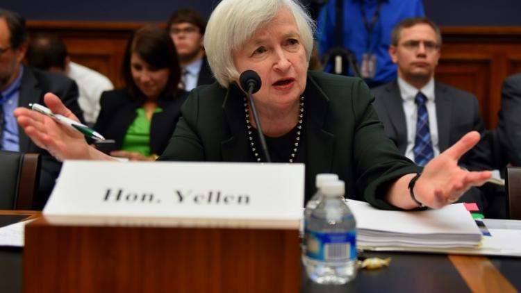 La présidente de la Réserve fédérale (Fed) Janet Yellen à Washington, le 16 juillet 2015 à Washington [Paul J. Richards / AFP/Archives]