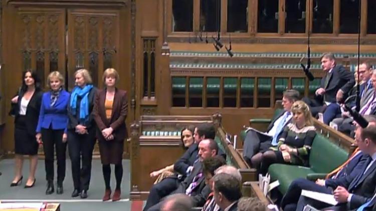 Les trois députées qui ont quitté le 20 février 2019 le Parti conservateur, sur une photo fournie par le Parlement britannique. [HO / PRU/AFP]